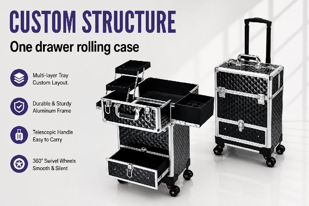 One drawer rolling case