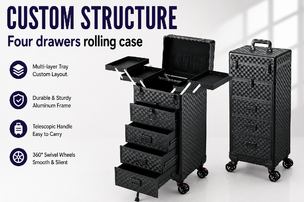 Four drawers rolling case